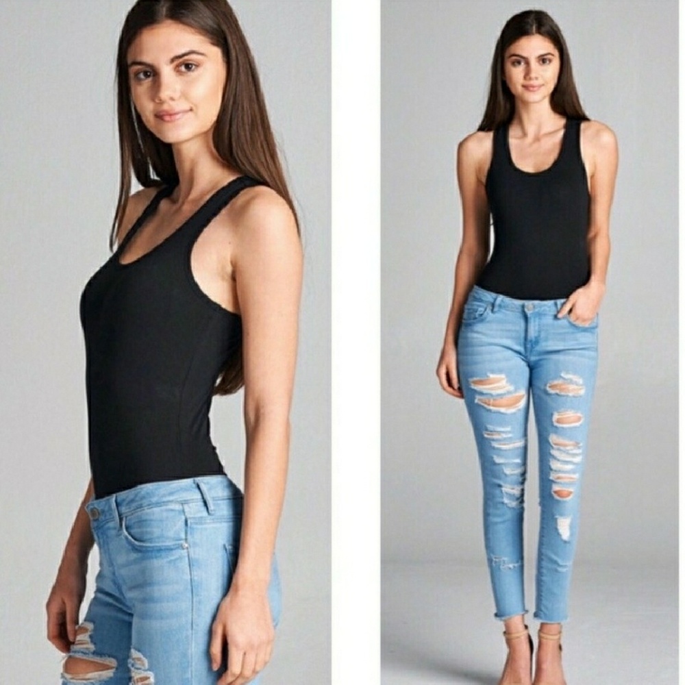 Black Racerback Bodysuit